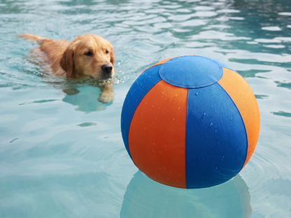 DriveBall XL blauw-oranje drijft op water