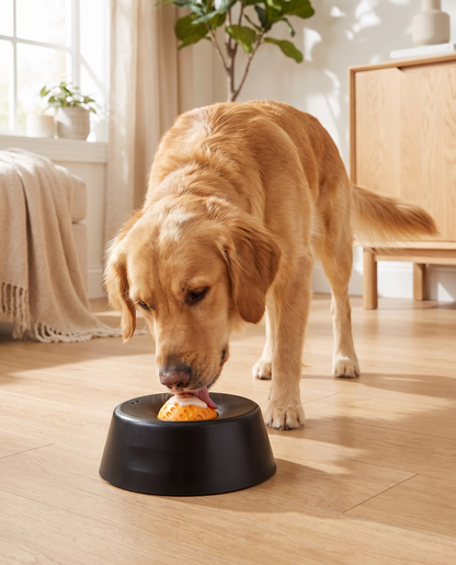 Hond likt aan SlowLick