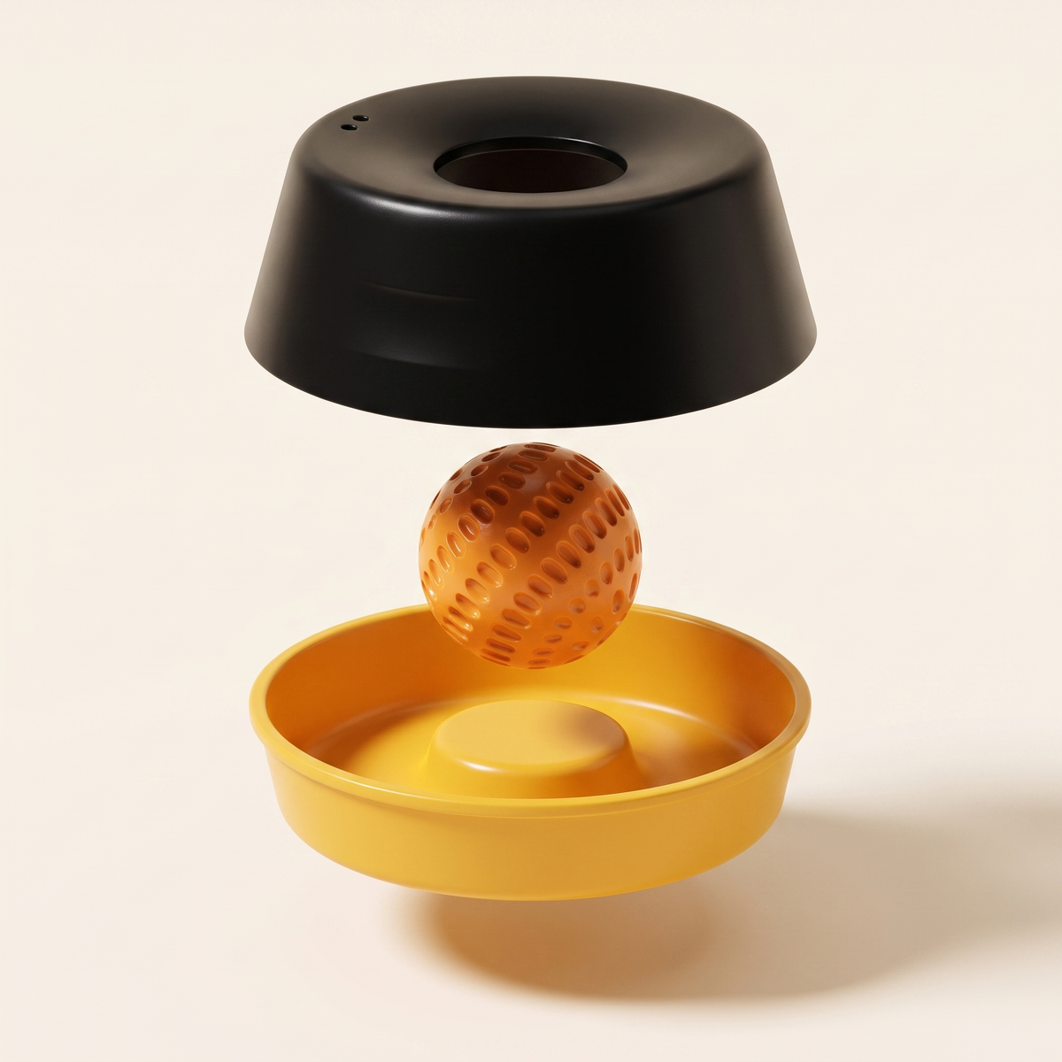 SlowLick onderdelen exploded view gele bak oranje bal deksel