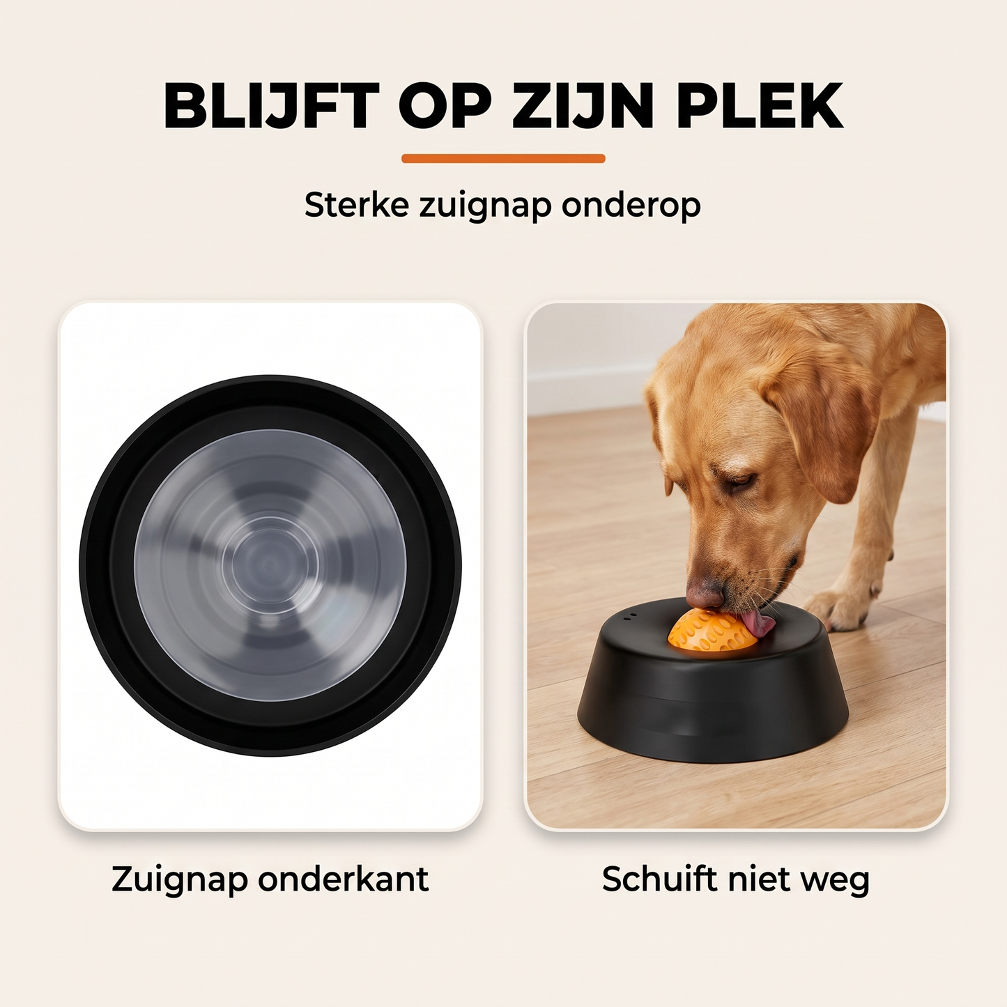 SlowLick blijft op zijn plek sterke zuignap